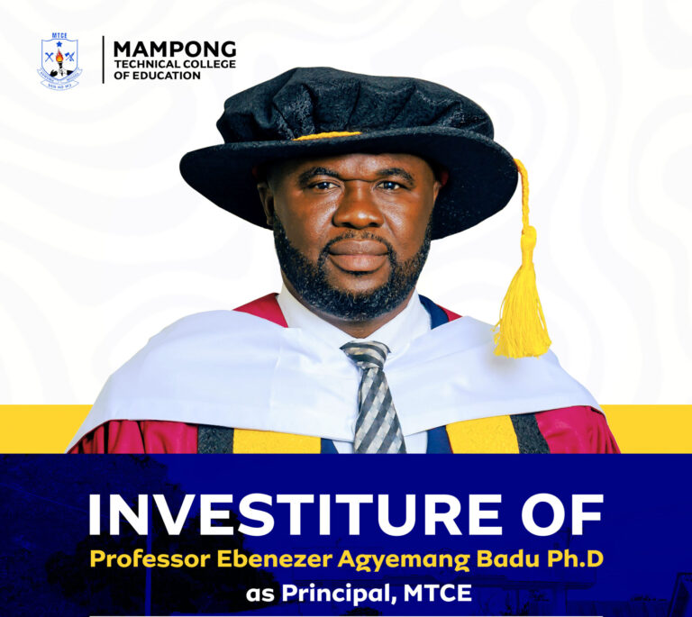 MTCE Invites the Public to the Investiture Ceremony of Professor Ebenezer Agyemang Badu PhD